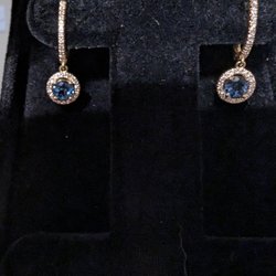 Whitestone Fine Jewelry - My beautiful blue topaz, diamond, and gold earrings