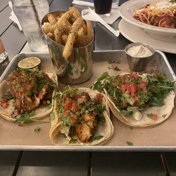 The Oakmont - Cajun salmon tacos and truffle fries. - American Near Me - Indianapolis, Indiana