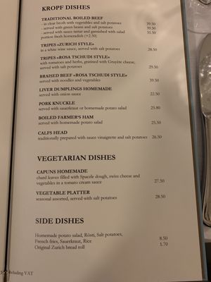Menu photo 4 Zum Kropf Zürich, ZH Menu photo 4 Zum Kropf Zürich, ZH
