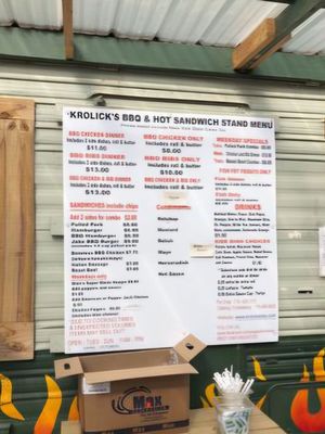 Menu photo 1 Krolick's Chicken Barbecue Chaffee, NY