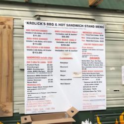 Krolick's Chicken Barbecue - Menu
