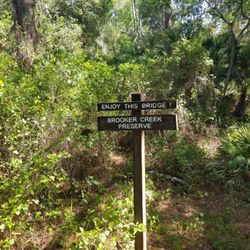 Brooker Creek Nature Preserve Friends Trail - Foot bridge signage