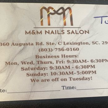 M & M Nail Salon - Business Information - Waxing Near Me - Lexington, South Carolina M & M Nail Salon - Business Information - Waxing Near Me - Lexington, South Carolina