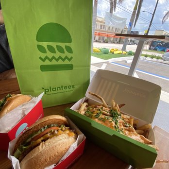 Plantees - Single & double burger with a side of plant style fries - Burgers Near Me - Orlando, Florida