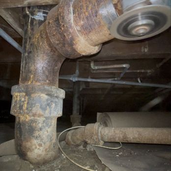 Geo rooter plumbing - During toilet flange replacement from underneath home . - Plumbing Near Me Geo rooter plumbing - During toilet flange replacement from underneath home . - Plumbing Near Me