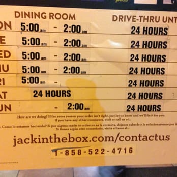 Jack in the Box - Hours dining room 24 on Sat. - Burgers Near Me - Seatac, Washington