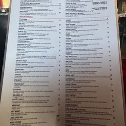Menu - Speciality rolls Menu - Speciality rolls