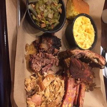 Mission BBQ - The 3 Meat Sampler! I added a few extra meats for extra charge - Barbeque Near Me - Gurnee, Illinois Mission BBQ - The 3 Meat Sampler! I added a few extra meats for extra charge - Barbeque Near Me - Gurnee, Illinois