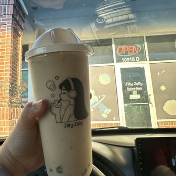 Jilly Jelly Bobba and Snow - Strawberry Matcha Milktea with Matcha Boba - Bubble Tea Near Me - Matthews, North Carolina