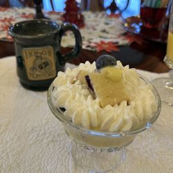 1900 Inn on Montford - Lemon blueberry trifle--3rd course for breakfast--dessert!