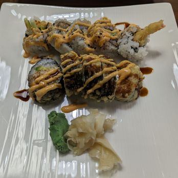 Peniku - Two roll lunch: yummy roll (bottom) and shrimp tempura. - Japanese Near Me - Harrisonville, Missouri