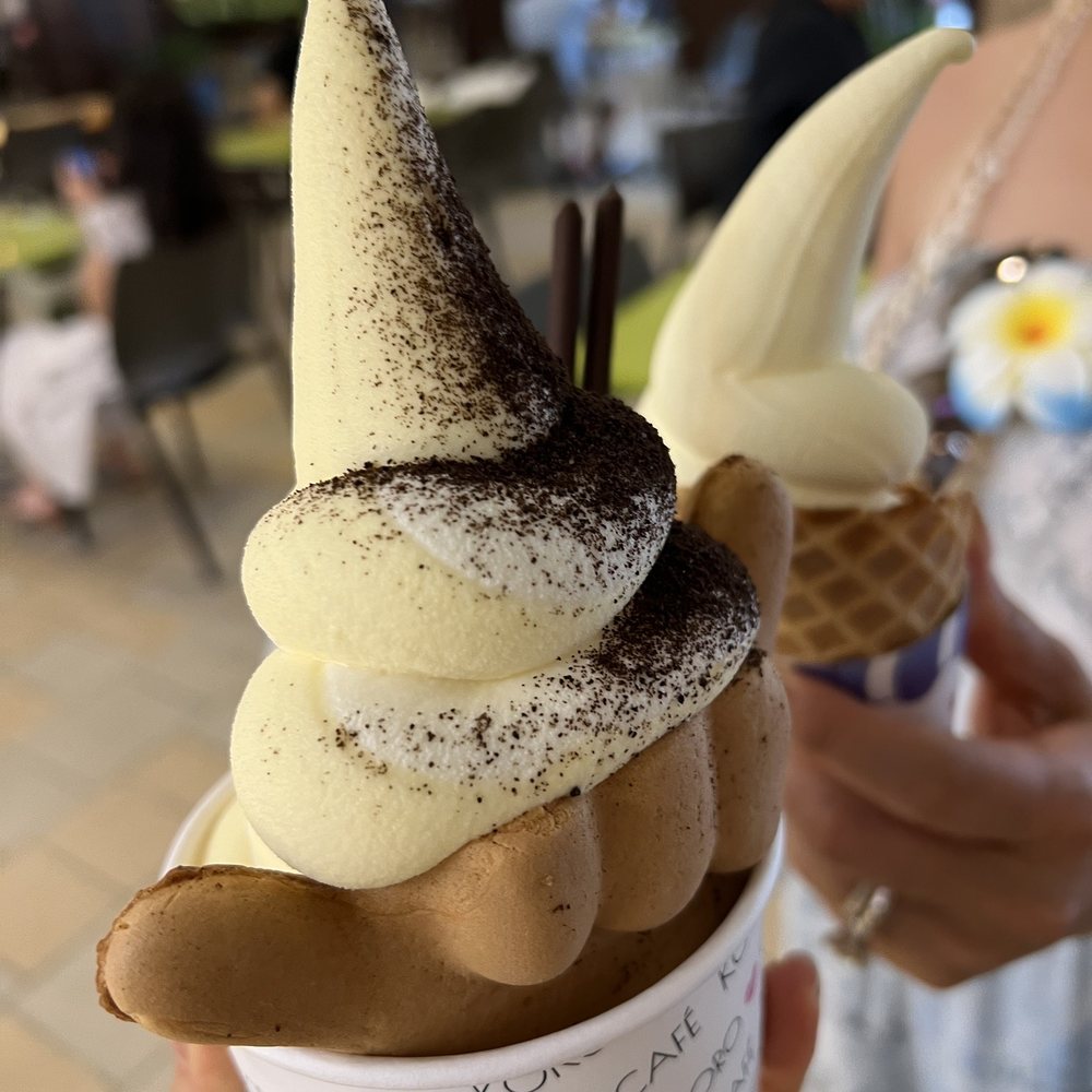 Kokoro Cafe - Dole Whip with Shaka Boom waffle cone - Desserts Near Me - Honolulu, Hawaii Kokoro Cafe - Dole Whip with Shaka Boom waffle cone - Desserts Near Me - Honolulu, Hawaii