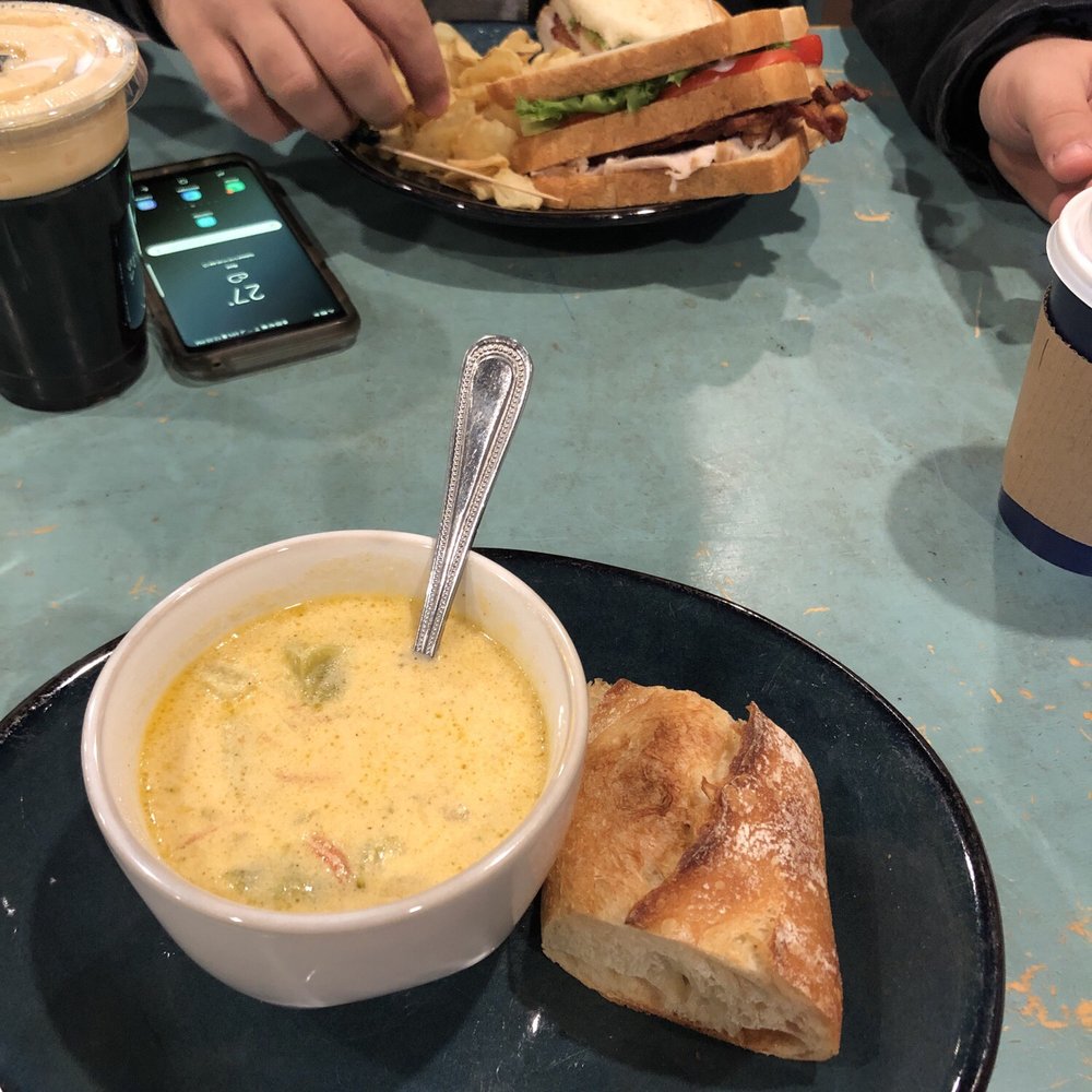 Artisan Coffee - broccoli cheddar soup and i think this was the club sandwich? - Coffee & Tea Near Me - Akron, Ohio Artisan Coffee - broccoli cheddar soup and i think this was the club sandwich? - Coffee & Tea Near Me - Akron, Ohio