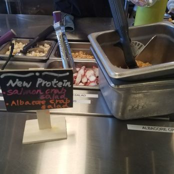 Poke Tiki - New proteins: salmon crab salad and albacore crab salad - Seafood Near Me - Costa Mesa, California Poke Tiki - New proteins: salmon crab salad and albacore crab salad - Seafood Near Me - Costa Mesa, California