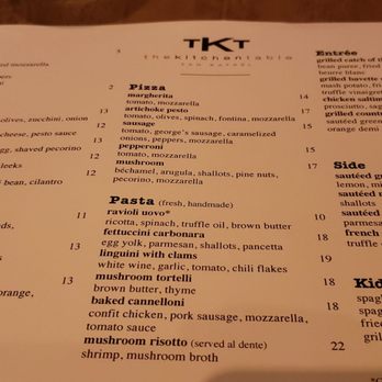 The Kitchen Table - menu for March 2019 - Italian Near Me - San Rafael, California