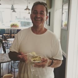Sunburst Pie - So good, he forgot he had a coffee. Great smile, Thanks Freddy!