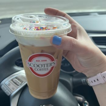 Scooter's Coffee - Bday cake latte - Coffee & Tea Near Me - Orlando, Florida Scooter's Coffee - Bday cake latte - Coffee & Tea Near Me - Orlando, Florida