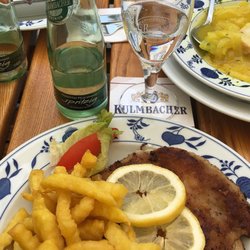 Ratskeller - Cordon Bleu with fries. Comes with a side salad (pickled veggies -- not pictured).