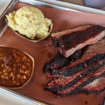 Killen's - Two Meat Plate - Brisket and Ribs w/ Potato Salad and Baked Beans - Southern Near Me - Houston, Texas