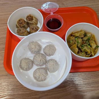 Chubby Dumplings - XLB, rice siu mai, chicken and mushroom wontons in sesame sauce - Japanese Near Me - Burbank, California Chubby Dumplings - XLB, rice siu mai, chicken and mushroom wontons in sesame sauce - Japanese Near Me - Burbank, California
