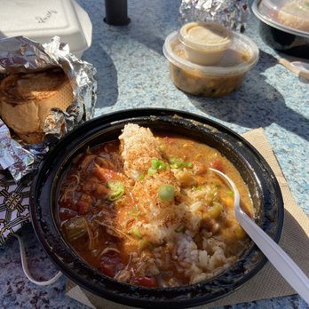Roux Dat - Generous portion of jambalaya and etouffee; also comes with garlic bread - Cajun/Creole Near Me - Capitola, California