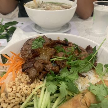 Pho 24 - 33. Grilled Jumbo Prawn and Onion Beef Vermicelli with Egg Rolls - Vietnamese Near Me - San Jose, California