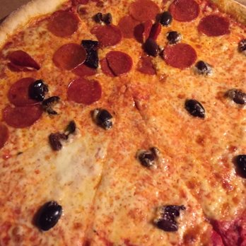 New York Pizzeria - This is a large pizza half pepperoni all black olives where are the olives? - Pizza Near Me - Marathon, New York New York Pizzeria - This is a large pizza half pepperoni all black olives where are the olives? - Pizza Near Me - Marathon, New York
