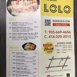 Sushi Lolo - Menu