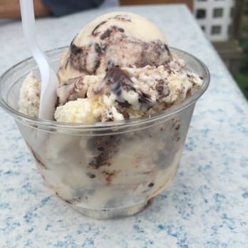 The Pine Cone - "Baby" size Moosetracks (vanilla with peanut butter cups and fudge ribbons). That's a big baby. - Ice Cream & Frozen Yogurt Near Me - Glen Arbor, Michigan The Pine Cone - "Baby" size Moosetracks (vanilla with peanut butter cups and fudge ribbons). That's a big baby. - Ice Cream & Frozen Yogurt Near Me - Glen Arbor, Michigan