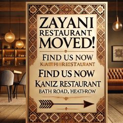 Zaynai Restaurant - Heathrow - Dear customers we Zaynai has mooved to 350-352 Bath Rd, Heathrow, Harmondsworth, West Drayton UB7 0DE