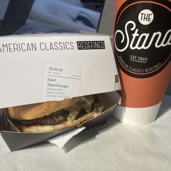 The Stand - Stand burger peeping out of box that has seal on it - New American Near Me - Santa Clara, California The Stand - Stand burger peeping out of box that has seal on it - New American Near Me - Santa Clara, California