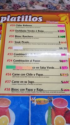 Menu photo 5 Los 4 Vientos Reno, NV