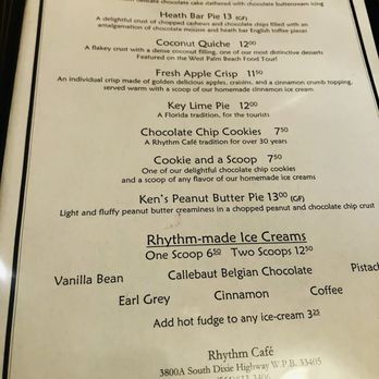 Rhythm Cafe - Dessert menu - New American Near Me - West Palm Beach, Florida