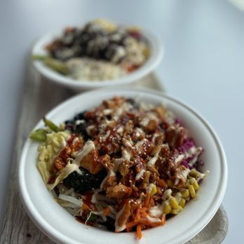 BIBIBOP Asian Grill - two plates of food - Asian Fusion Near Me - Oak Brook, Illinois