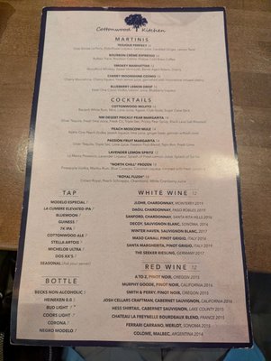 Menu photo 2 Cottonwood Kitchen Santa Fe, NM