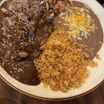 El Charro Beer - Chicken mole, my brother ordered this but I stole a bite! YUM!!! - Mexican Near Me - Pinetop-Lakeside, Arizona