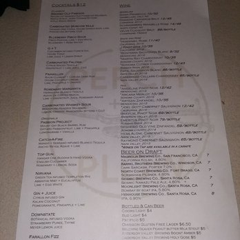 Perch + Plow - Drink list - New American Near Me - Santa Rosa, California
