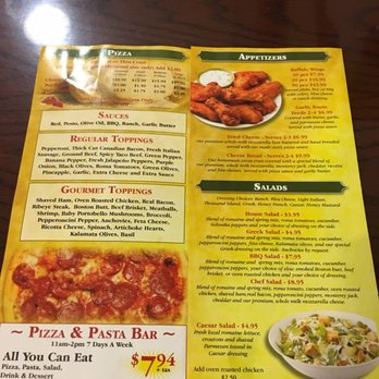Bruno's Pizza - Partial inside of menu - Pizza Near Me - Watersound Beach, Florida