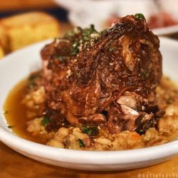Toups Meatery - Lamb neck with sweet pea risotto