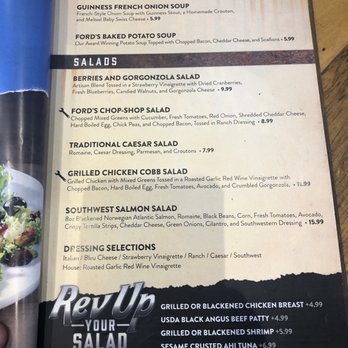 Ford's Garage - Menu - Burgers Near Me - Brandon, Florida