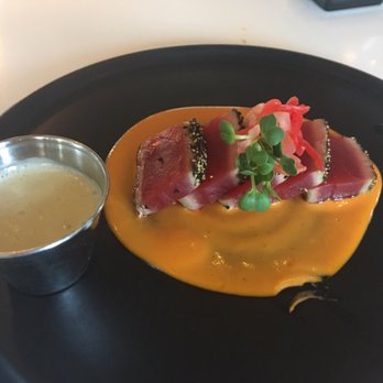 Ocean Zen - Seared ahi tuna with lobster bisque sauce. Soooo good. - Sushi Bars Near Me - Springfield, Missouri