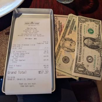 Papa Thai Chef - This shows the exact menu items and reasonable cost of each. - Thai Near Me - Bloomfield, New Jersey Papa Thai Chef - This shows the exact menu items and reasonable cost of each. - Thai Near Me - Bloomfield, New Jersey
