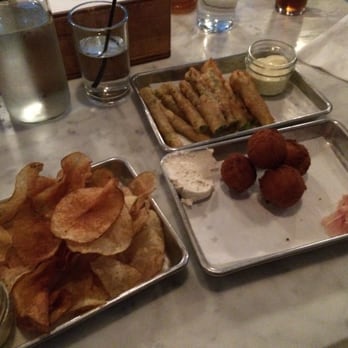 Public House - Yummy hush puppies, chips, and tempura scallions - Cocktail Bars Near Me - Ferndale, Michigan Public House - Yummy hush puppies, chips, and tempura scallions - Cocktail Bars Near Me - Ferndale, Michigan