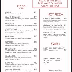 Beauties - Food Menu