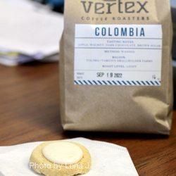 Vertex Coffee Roasters - 16 oz bag of Colombia ($18.00) + gluten-free Lemon Shortbread Cookie from Ellen's Fine Goods ($2)