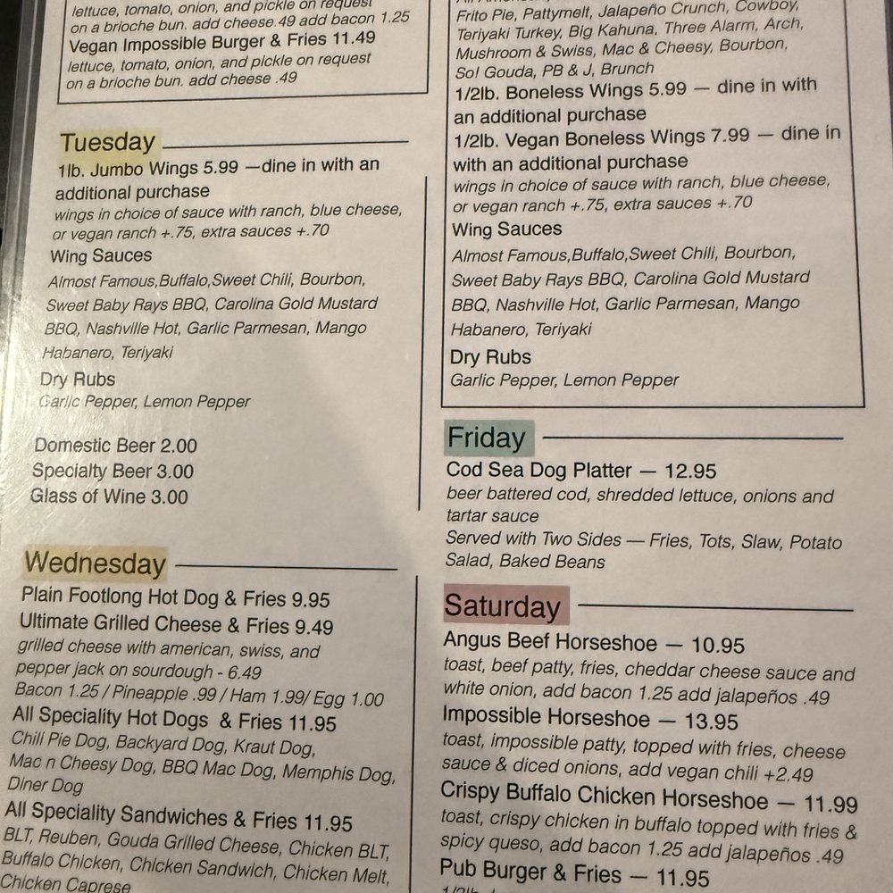 Burger Bar - Daily Specials - Chicken Wings Near Me - Wood River, Illinois