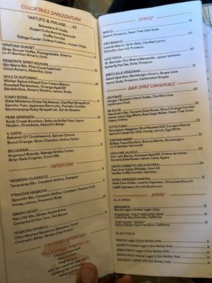 Menu photo 2 Bar Sprezzatura San Francisco, CA Menu photo 2 Bar Sprezzatura San Francisco, CA