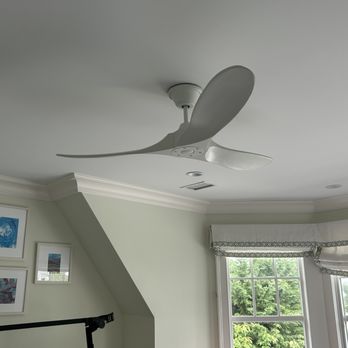 Grimaldi Electric, LLC - Beautiful white ceiling fan - Electricians Near Me Grimaldi Electric, LLC - Beautiful white ceiling fan - Electricians Near Me