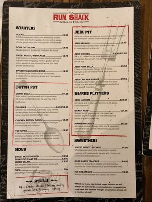 Menu photo 1 The Rum Shack Glasgow, GLG