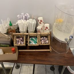 Fresh water with lemon while you wait for the poke Fresh water with lemon while you wait for the poke